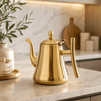 Stainless steel tea pot with infuser for elegant tea serving