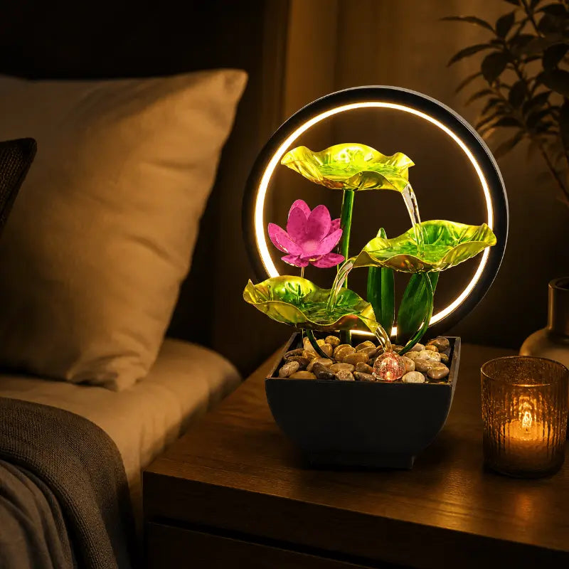 Decorative tabletop water fountain for home and desk décor
