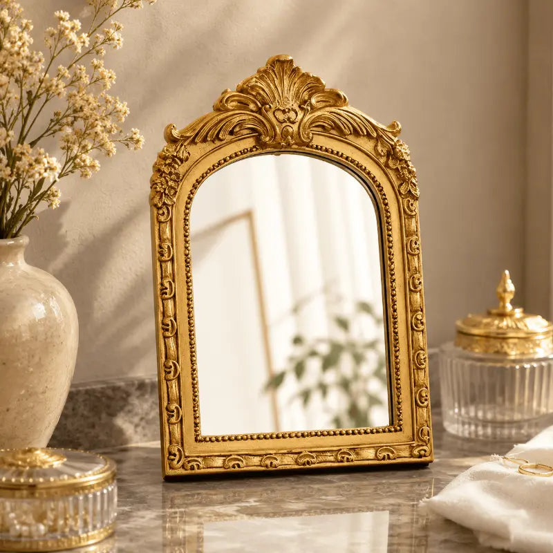 Vintage arched decorative mirror for elegant bedroom and desktop décor