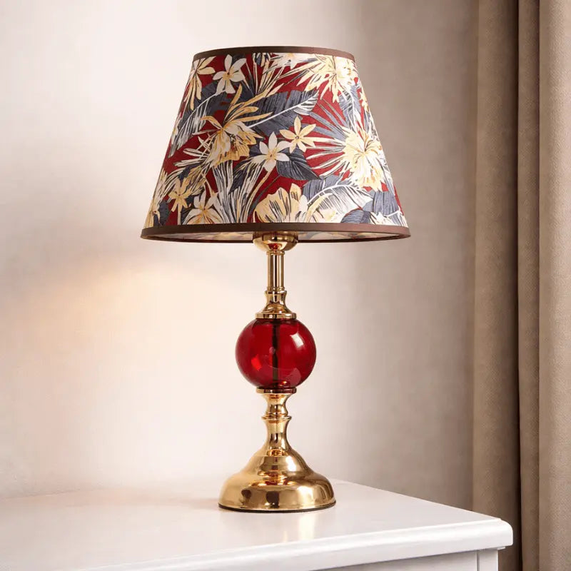 Decorative wall lamp with fabric shade for bedside and living room lighting