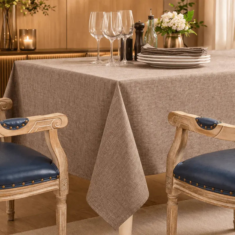 Waterproof rectangular tablecloth for dining table and outdoor use