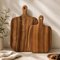 Wood serving board set for elegant food presentation and dining table décor