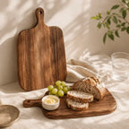 Wood serving board set for elegant food presentation and dining table décor