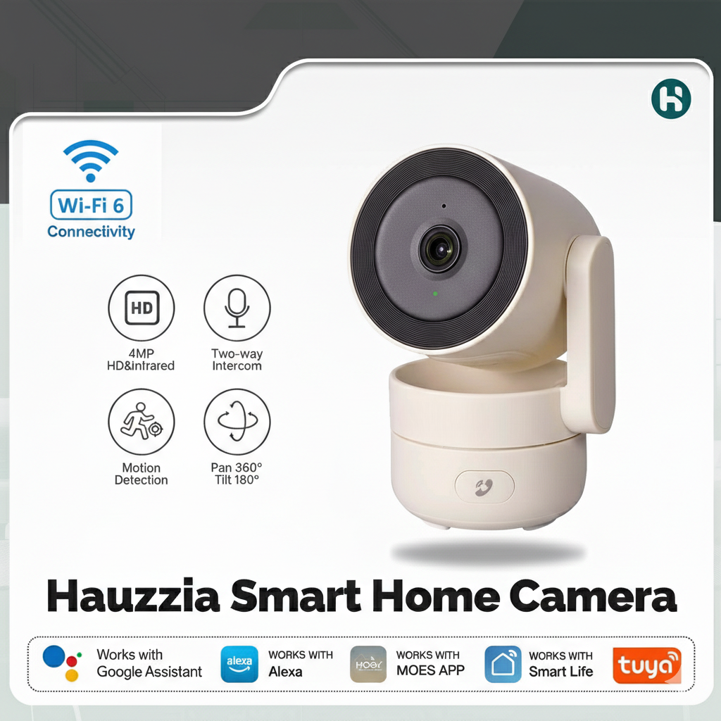 4MP Smart Indoor Wi-Fi Camera – 360° Pan/Tilt, Night Vision and Two-Way Audio