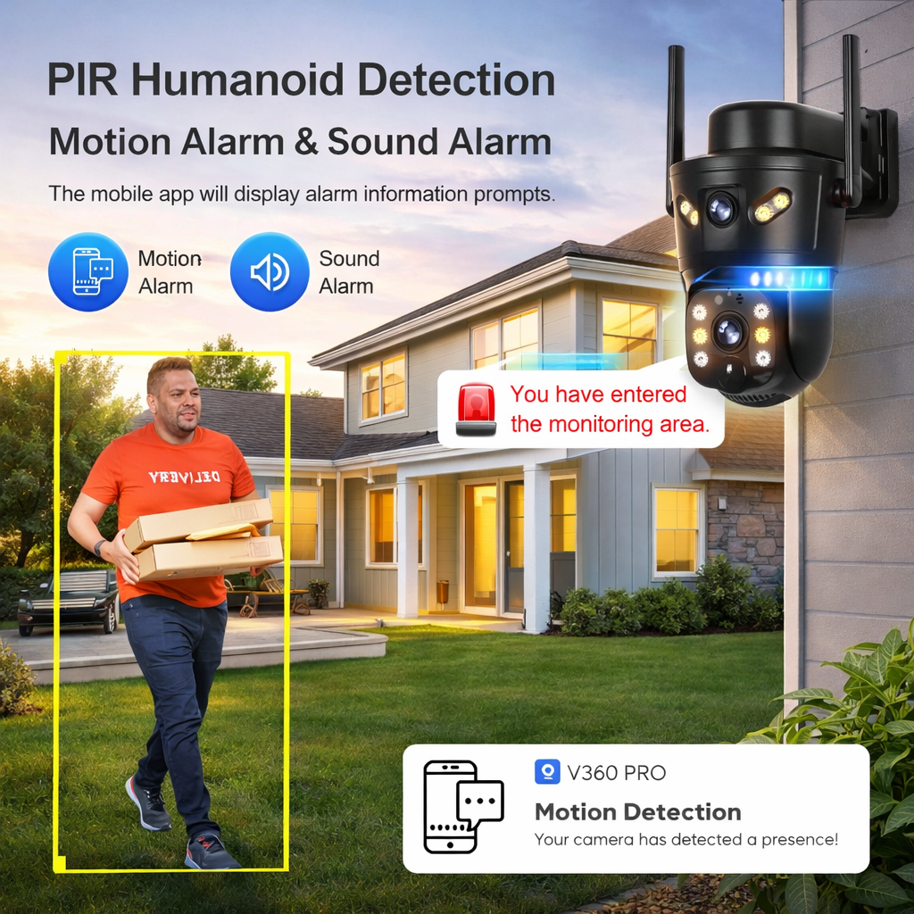 4K Solar Dual-Lens Wi-Fi Camera for Outdoor Monitoring